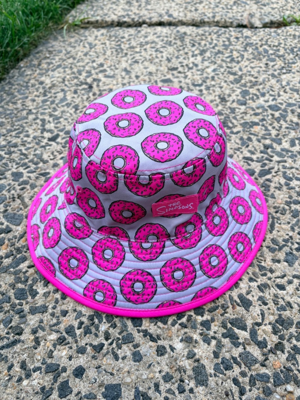 The Simpsons Pink Donut Reversible Bucket Hat